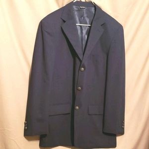 MEN MONTEFINO Hand Tailored Blk Merino Wool Jkt Sz 40R